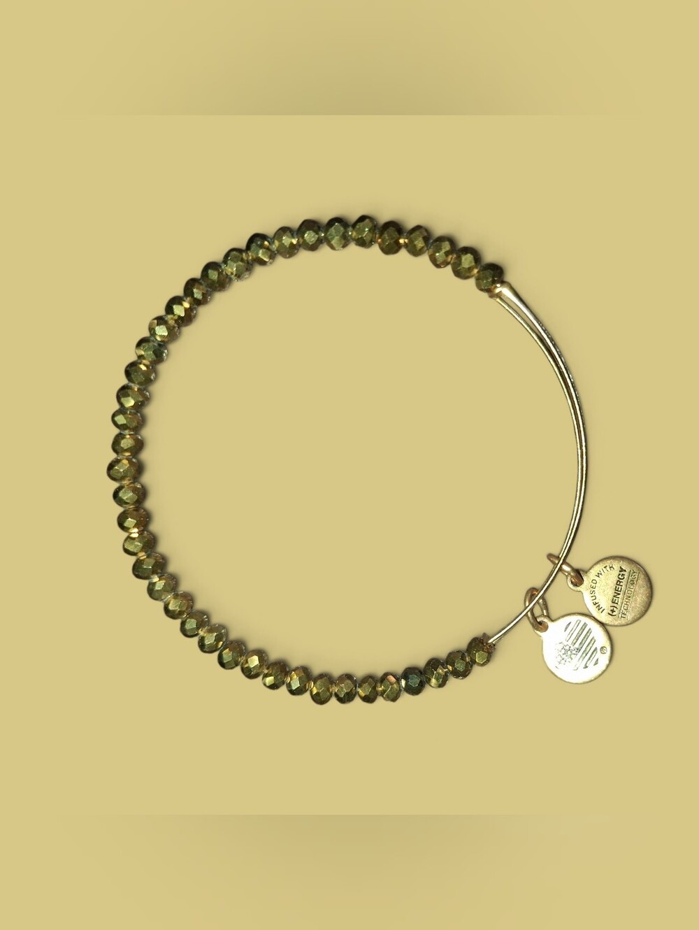 Alex And Ani Style D498,167 Gold Bangle Beaded Wired Bracelet